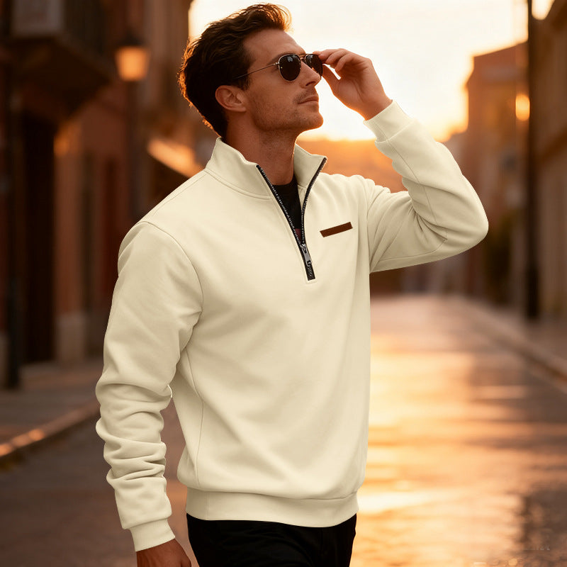 Herren Sportlicher Pullover mit halbhochgeschlossenem Reißverschluss Echoarchiv