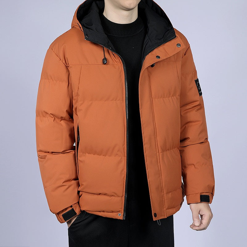 Herren Kurz geschnittene gesteppte Winterjacke mit Kapuze, winddichter Membran & verstellbaren Manschetten Echoarchiv