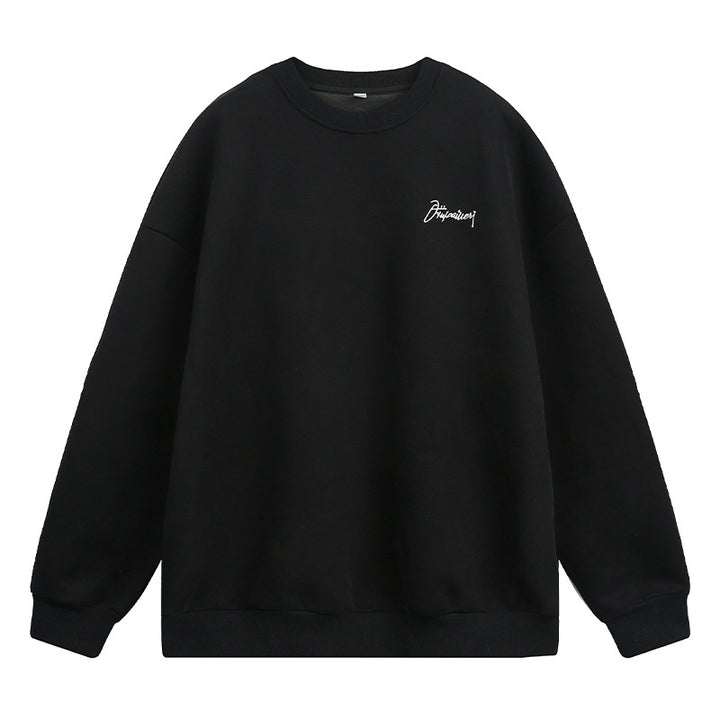 Unisex Minimalistisches Boxy-Sweatshirt mit kleinem Script-Logo und Fleece-Innenfutter Echo Archiv