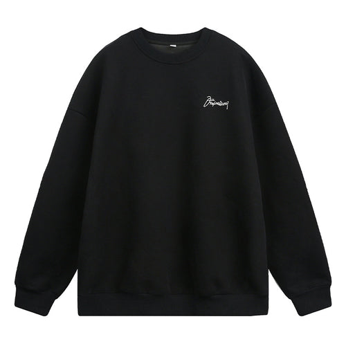 Unisex Minimalistisches Boxy-Sweatshirt mit kleinem Script-Logo und Fleece-Innenfutter Echo Archiv