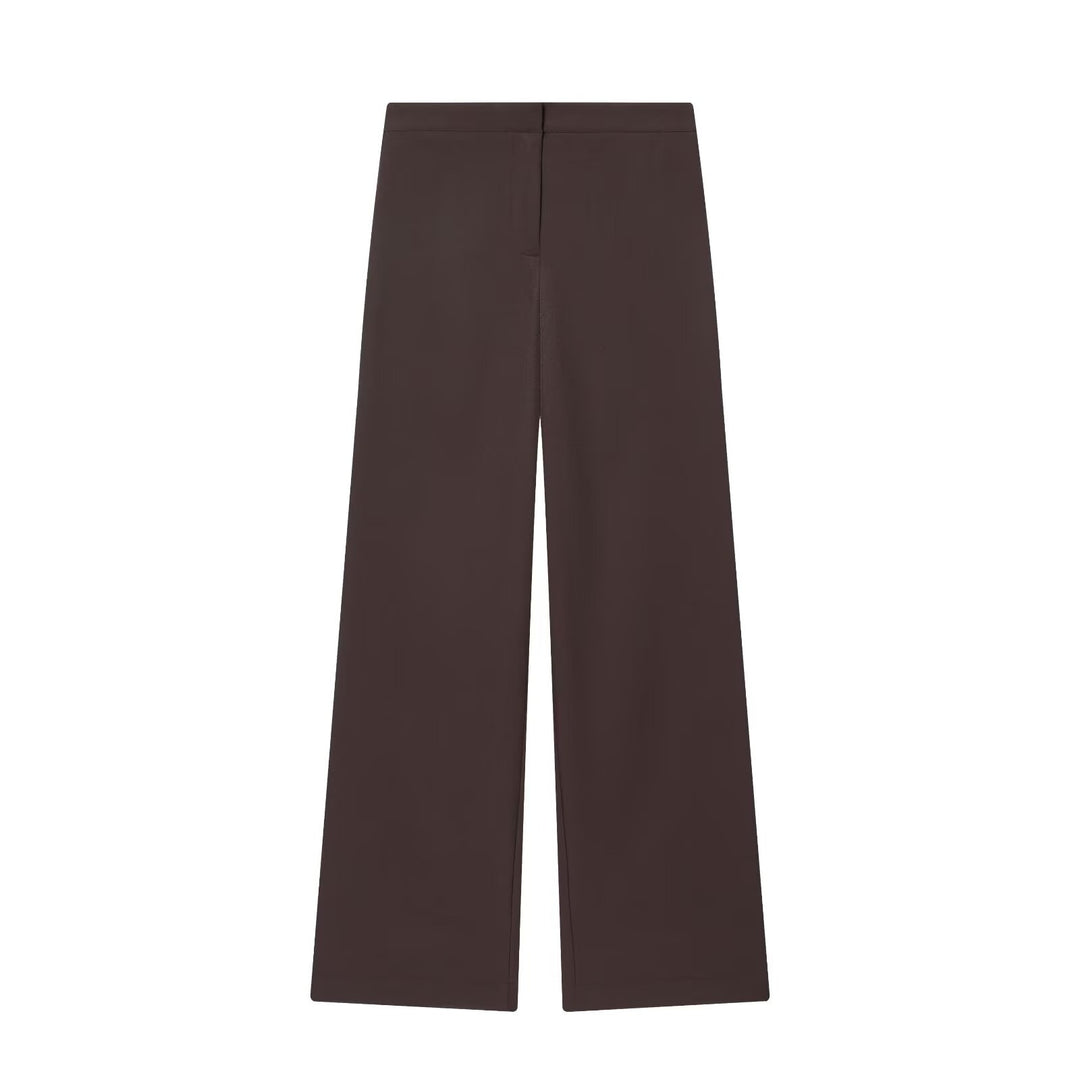 Damen nan elegante High‑Waist Weitbein-Anzughose mit flachem Bund und verdeckter Naht Echo Archiv