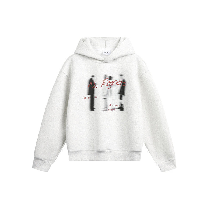 Unisex Kapuzenpullover im Oversize-Schnitt mit verschwommenem Figur-Grafikprint Echoarchiv