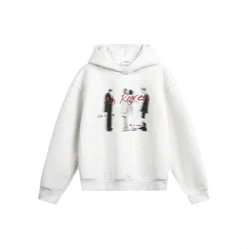 Unisex Kapuzenpullover im Oversize-Schnitt mit verschwommenem Figur-Grafikprint Echoarchiv