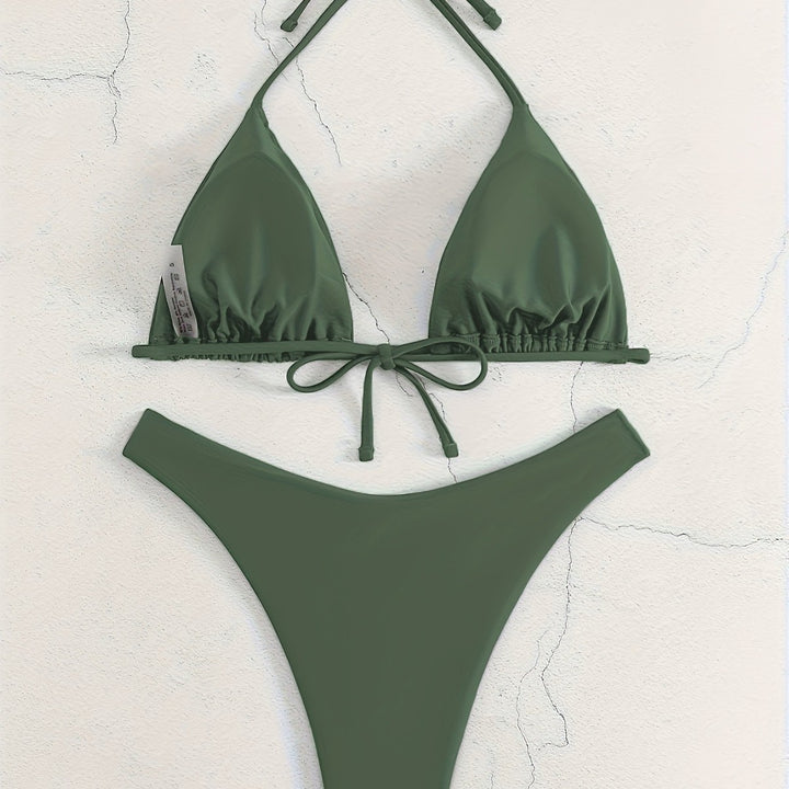 Damen Triangel-Bikini-Set mit gerafftem Design Echo Archiv