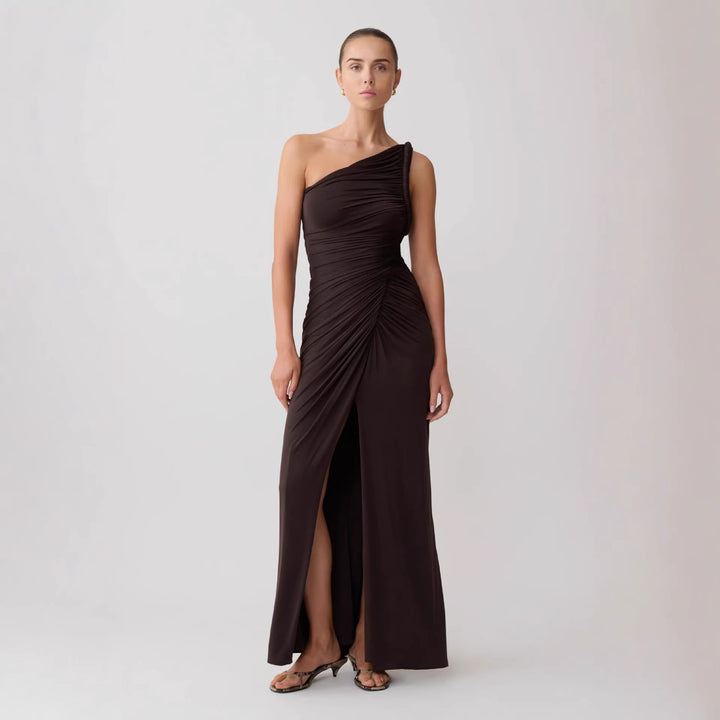 Damen Elegantes Wickelkleid mit asymmetrischem Schnitt Echo Archiv