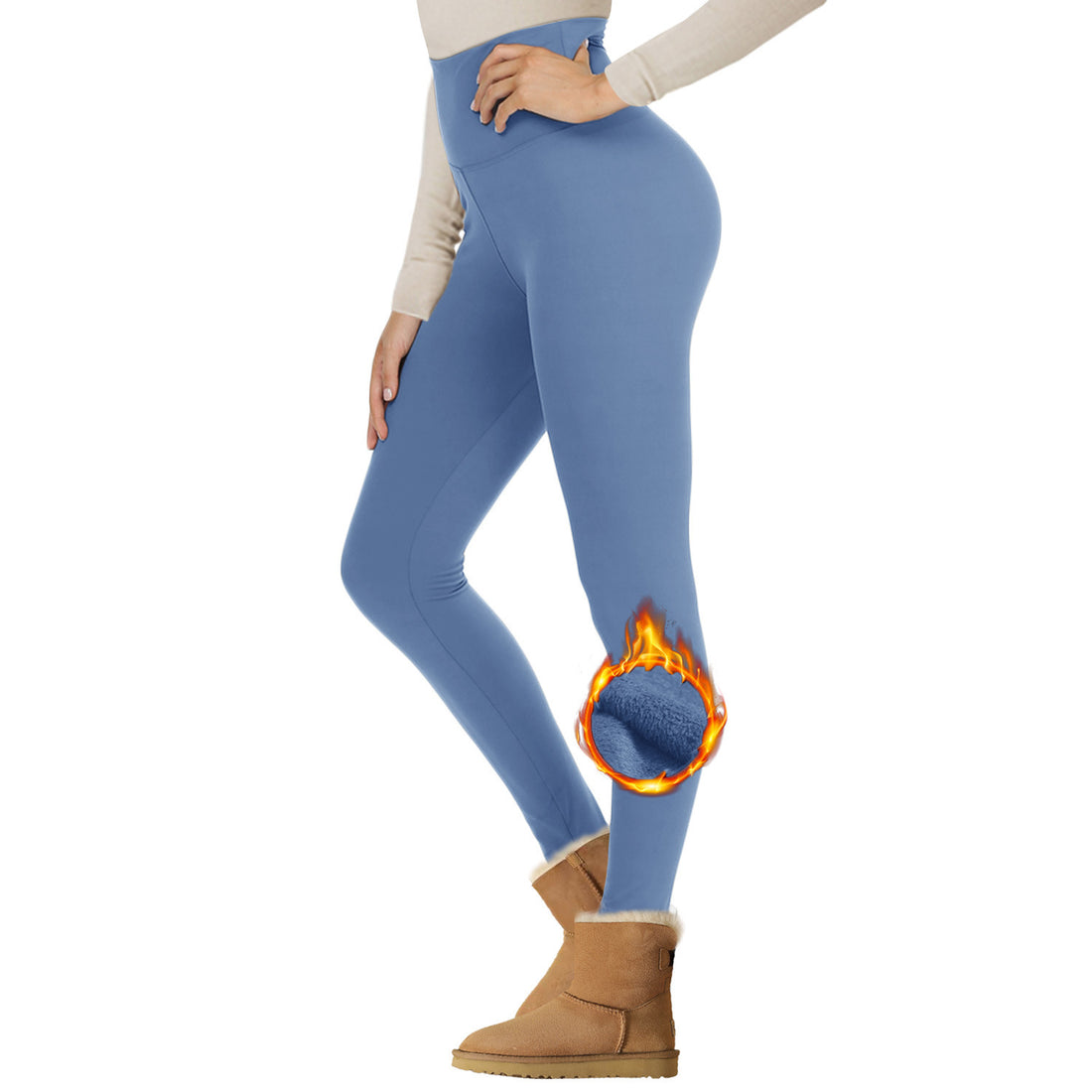 Damen Fleecegefütterte Thermoleggings mit hohem Bund und figurformendem Stretch Echo Archiv