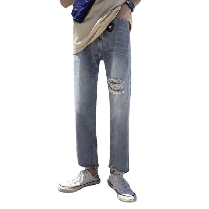 Herren lässige Destroyed Jeans mit ausgefransten Abschlüssen Echoarchiv