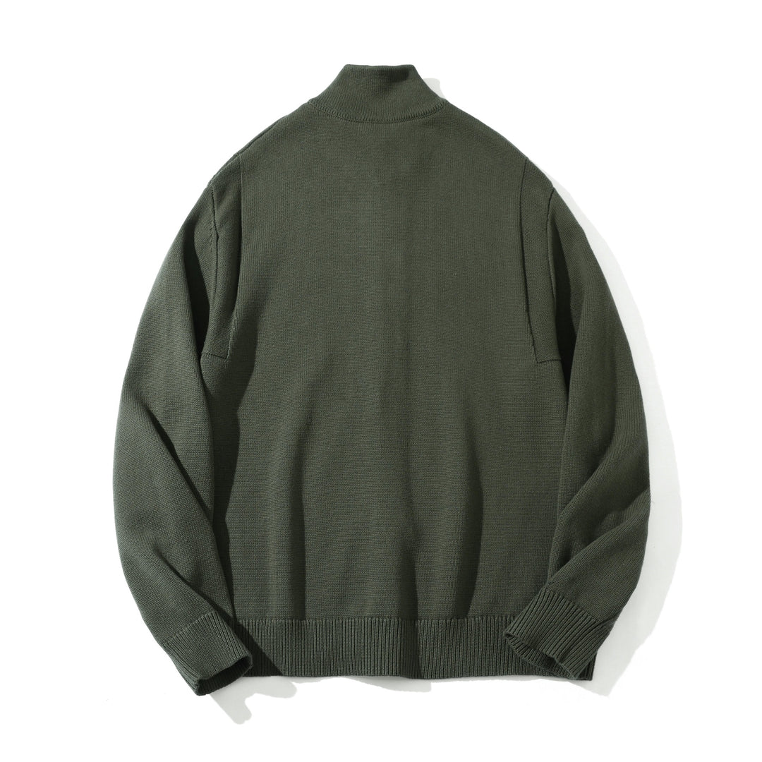 Herren Strick-Cardigan mit hochgeschlossenem Kragen und durchgehender Knopfleiste Echoarchiv
