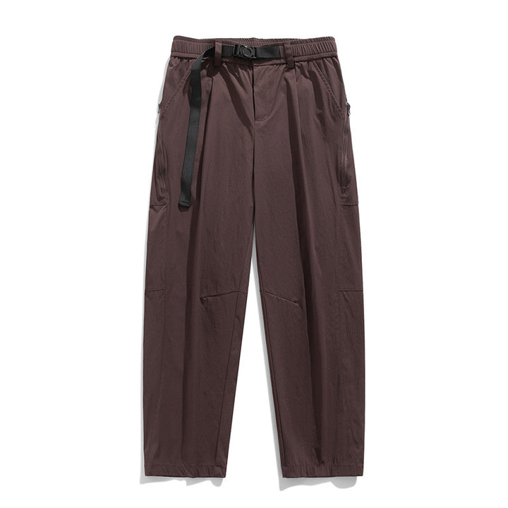 Herren Leichte Tech-Cargo-Hose mit elastischem Bund, Seitenzippern & Schnellverschluss-Gürtel Echoarchiv