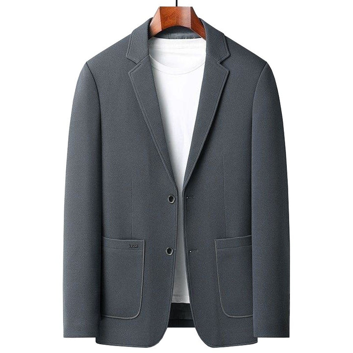 Herren Casual-Sakko mit unstrukturierter Silhouette, Waffelstruktur und aufgesetzten Taschen – Tianoro