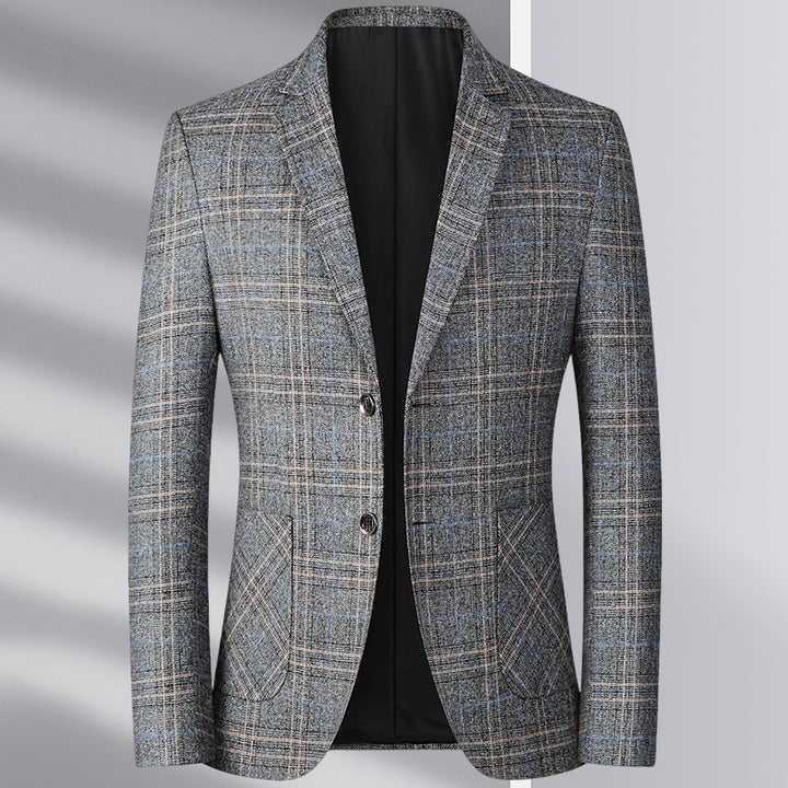 Herren Tailliertes Glencheck-Sakko im Slim-Fit mit aufgesetzten Taschen Echoarchiv