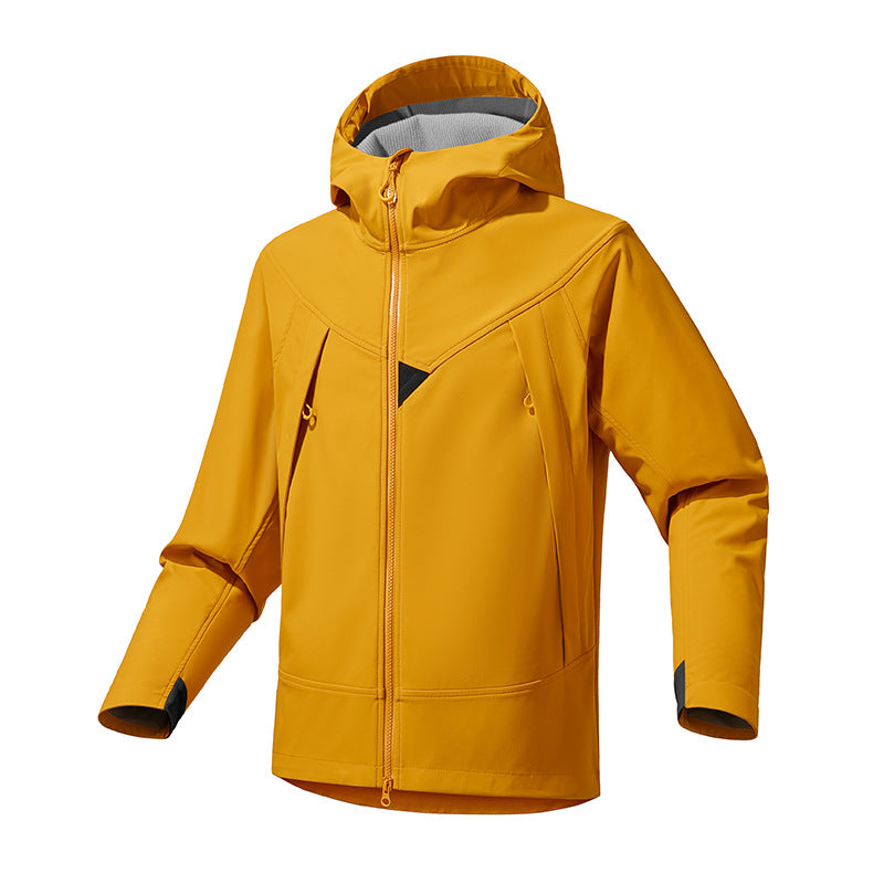 Herren Technische Softshell-Outdoorjacke mit Kapuze winddichtem Stretch und Zwei-Wege-Reißverschluss Echo Archiv