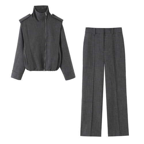 Damen Bundfaltenhose mit hoher Taille und geradem Bein Echo Archiv