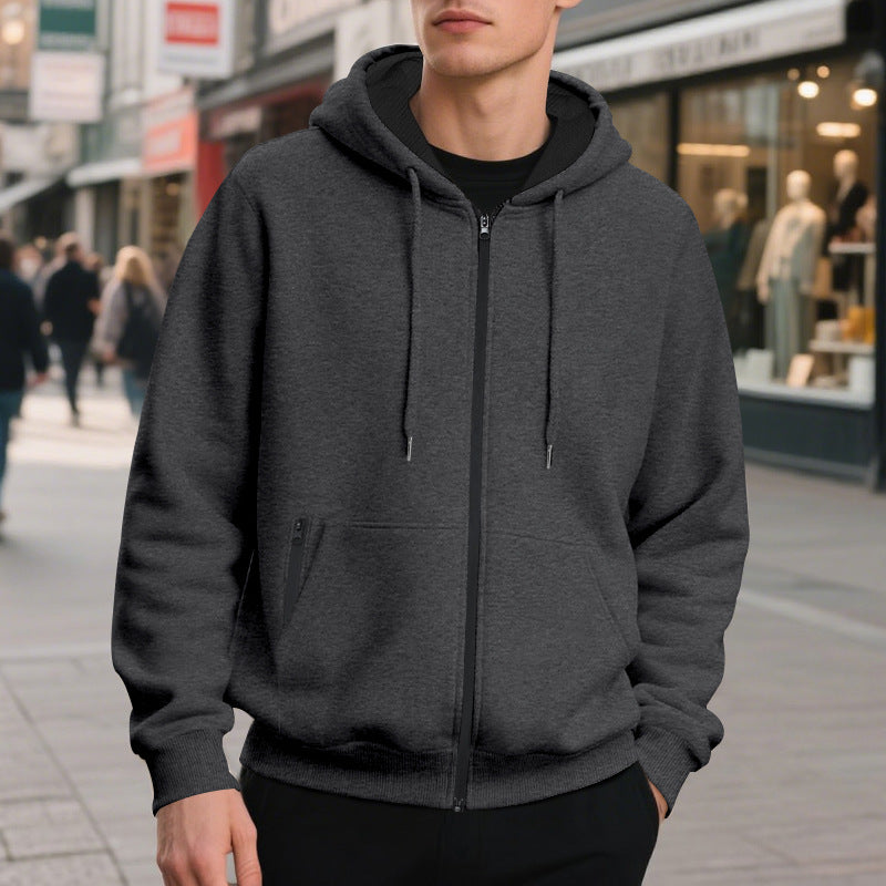 Herren Fleecejacke mit hohem Kragen und praktischen Taschen Echoarchiv