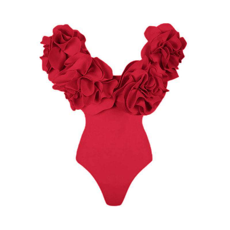 Damen Einteiler Schwimmanzug mit voluminösen Rüschen Echo Archiv