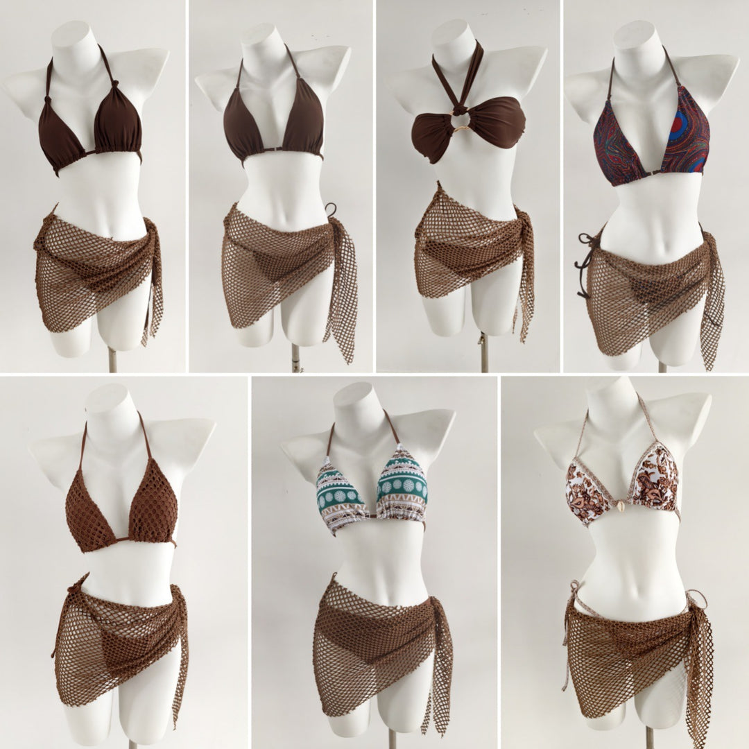 Damen Triangel-Bikini mit modischen Netzrock-Details Echo Archiv