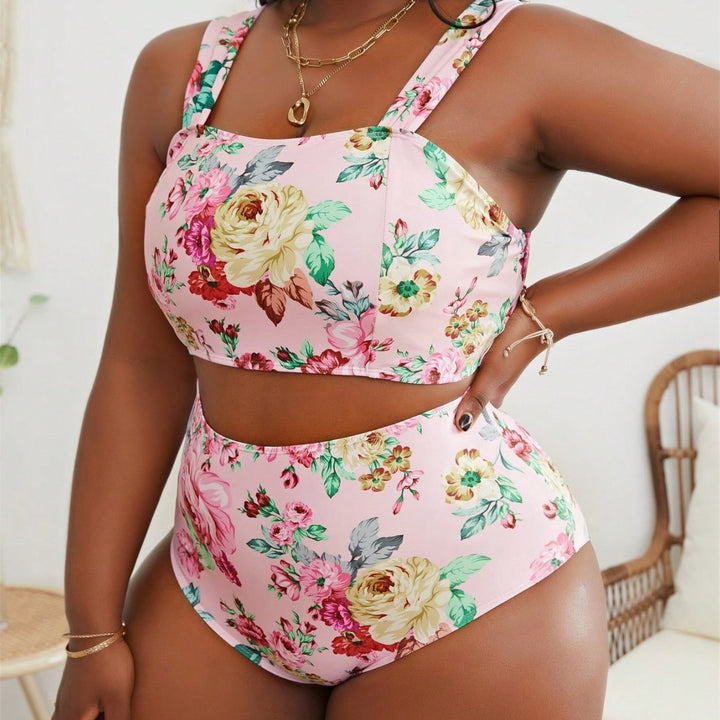 Damen Buntblumiger Bikini im Retro-Stil Echo Archiv