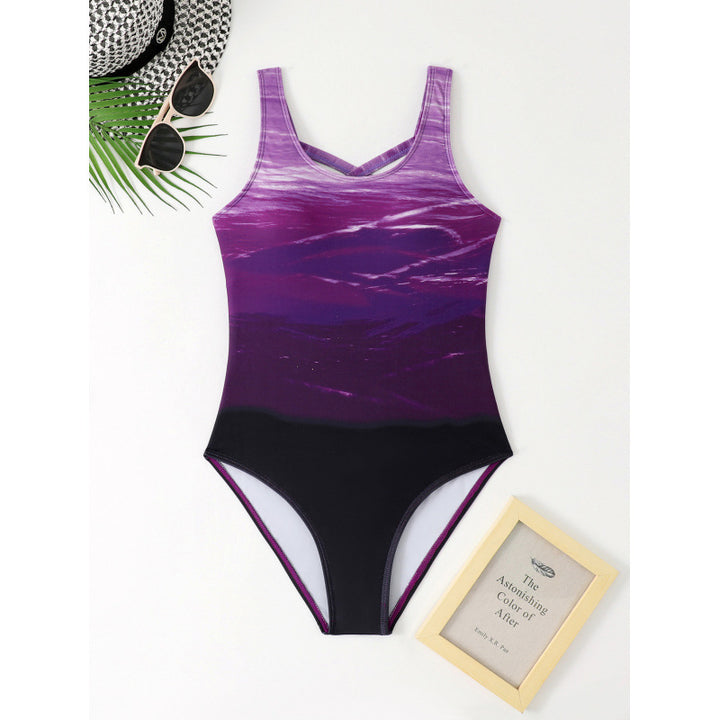 Damen Sportlicher Schwimmanzug mit elegantem Farbverlauf Echo Archiv
