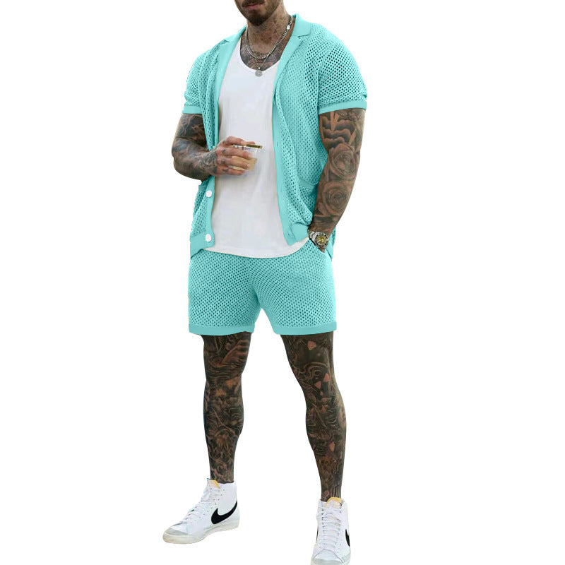 Herren atmungsaktives Sport-Outfit mit modernem Netzdesign Echoarchiv