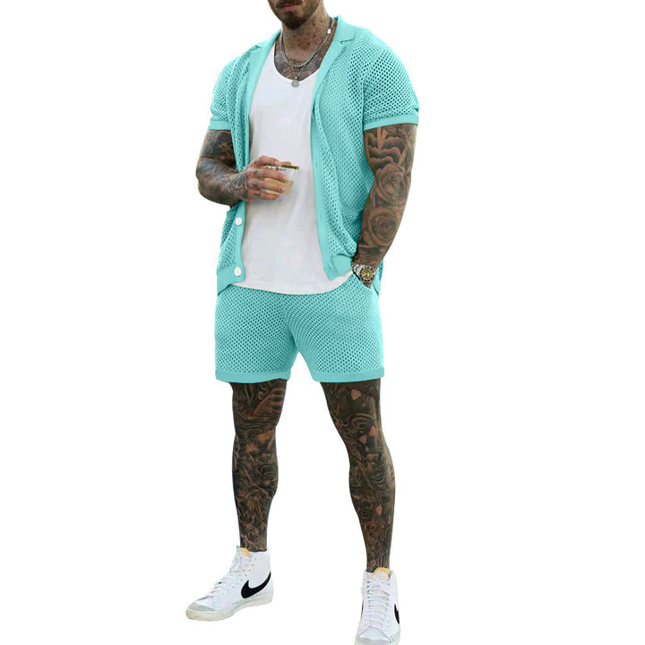 Herren atmungsaktives Sport-Outfit mit modernem Netzdesign Echoarchiv