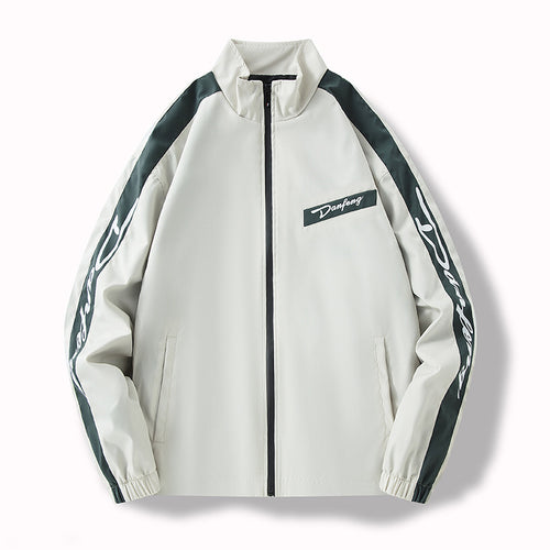 Herren Leichte Trackjacke im Retro‑Sportlook mit Stehkragen, durchgehendem Reißverschluss und Kontraststreifen Echo Archiv
