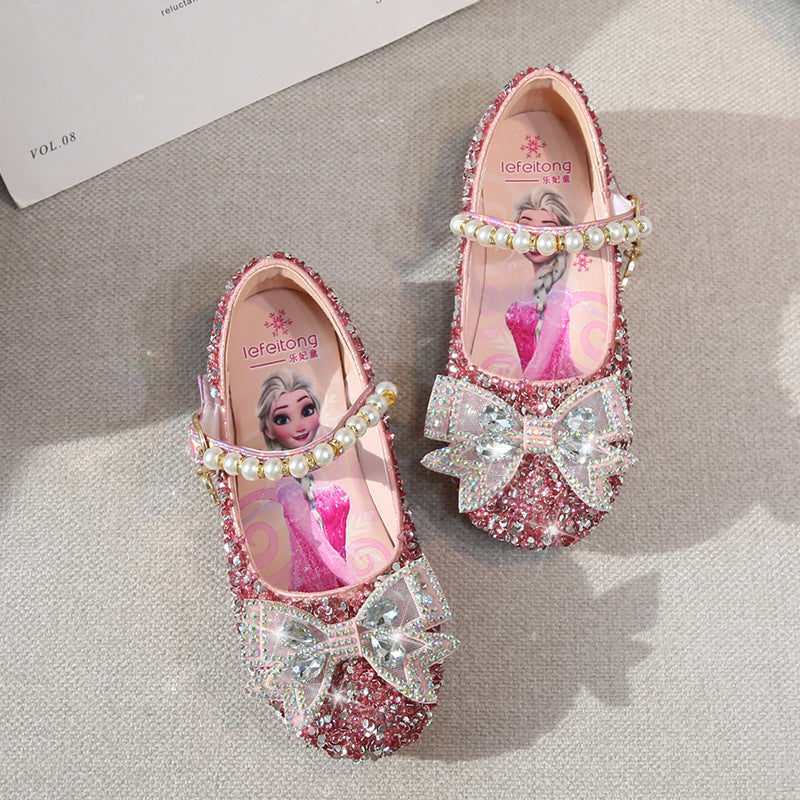 Mädchen Glitzernde Ballerinas mit Perlenakzent Echo Archiv