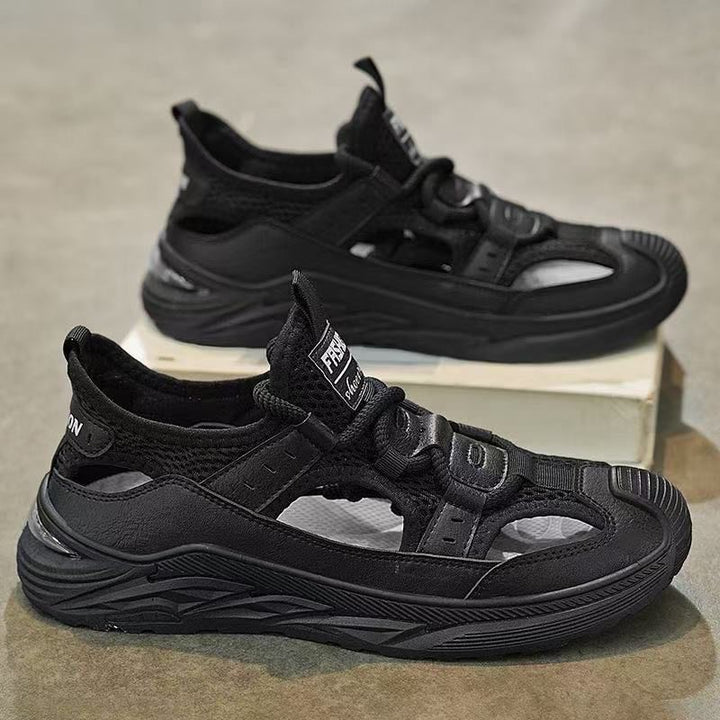 Herren Hybrid-Sneaker-Sandale mit Strickschaft und profilierter Plateau-Sohle Echoarhiv