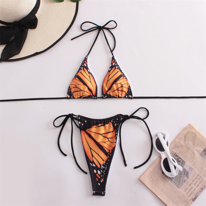 Damen Triangel-Bikini mit Schmetterling-Design und verstellbaren Bändern Echo Archiv