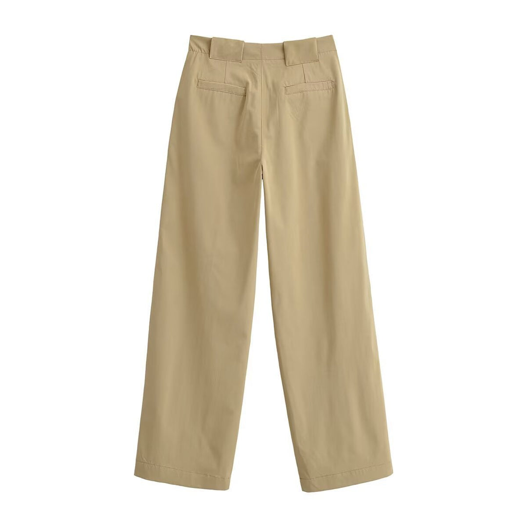 Damen Weite High Waist Hose mit Bundfalten, Bügelfalte und Eingrifftaschen Echo Archiv