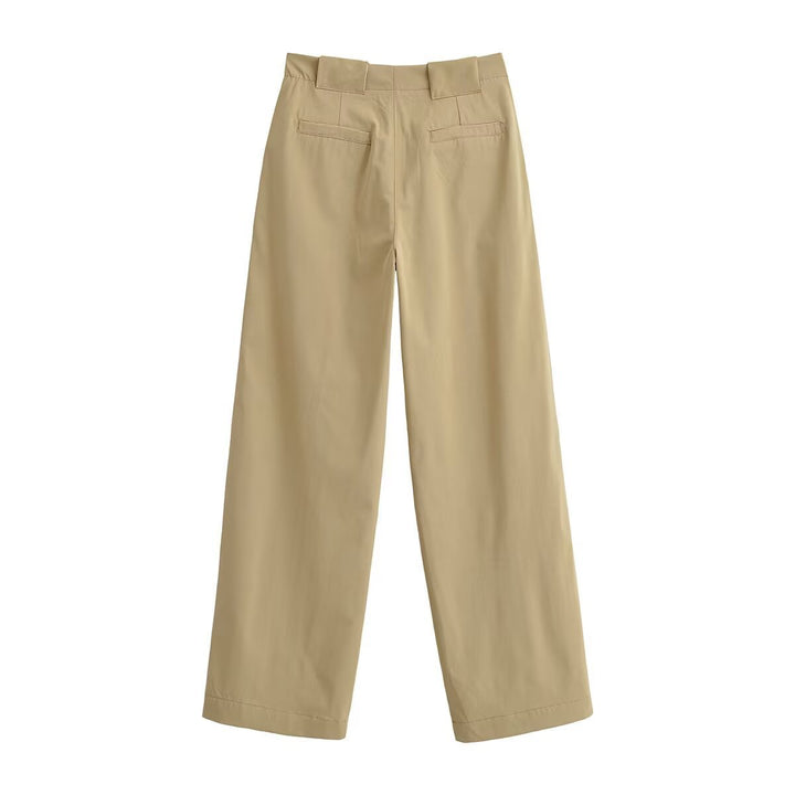 Damen Weite High Waist Hose mit Bundfalten, Bügelfalte und Eingrifftaschen Echo Archiv