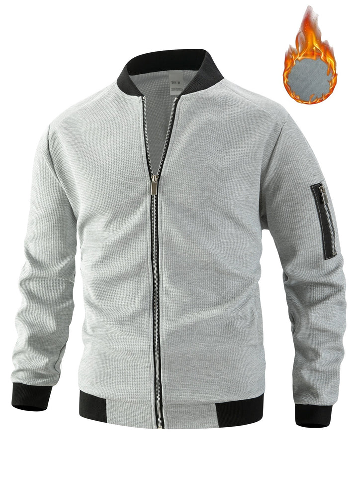 Herren Sportliche Bomberjacke mit Reißverschluss und strukturiertem Design Echoarchiv