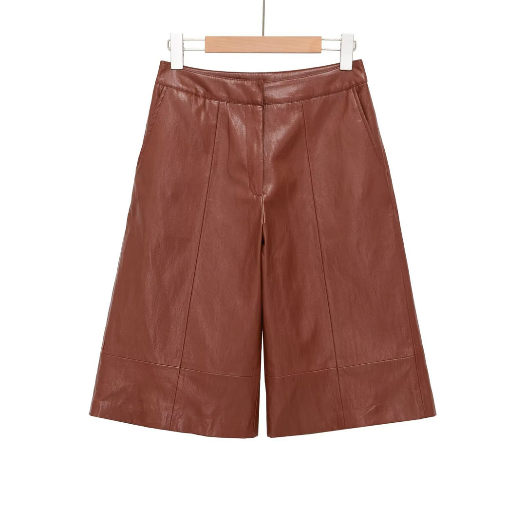 Damen elegante Culotte aus hochwertigem Leder mit weitem Schnitt Echo Archiv
