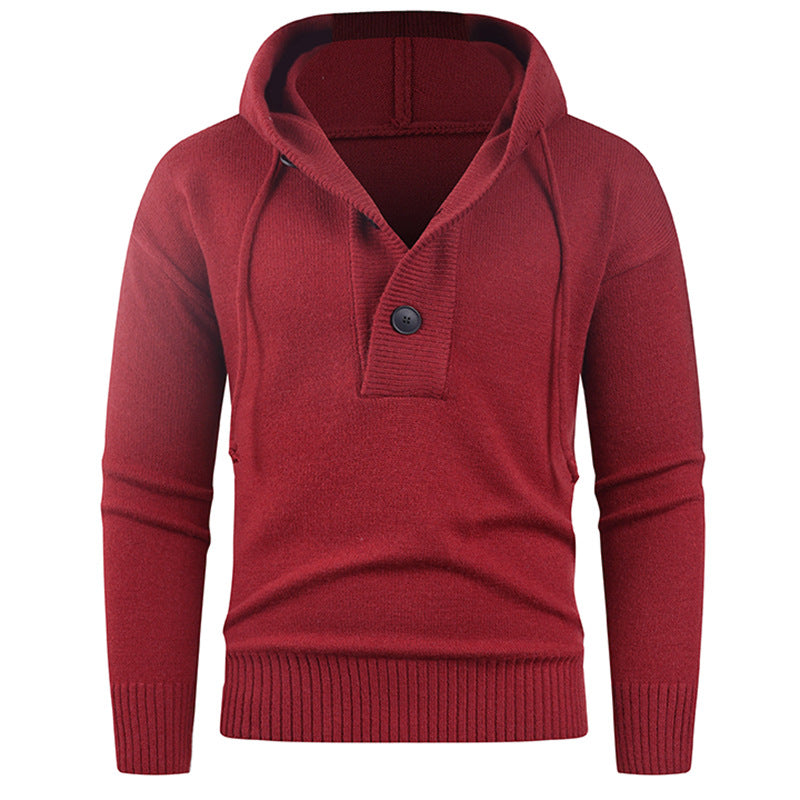 Herren modischer Kapuzenpullover mit Knopfdetail Echoarchiv