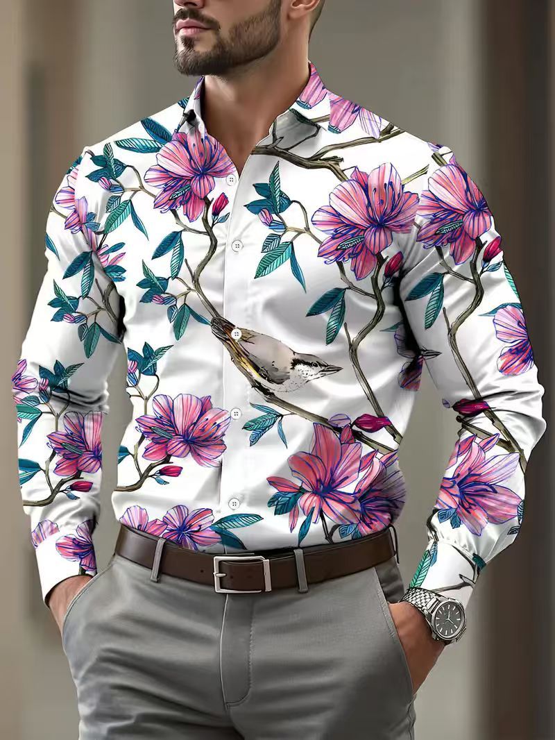Herren Hemd mit floralen Mustern Echoarchiv