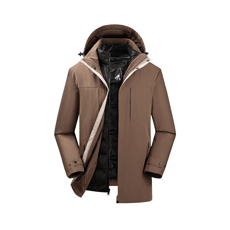 Herren Zweiteiliger Parka mit herausnehmbarer Stepp-Innenjacke und verstellbarer Kapuze Echoarchiv
