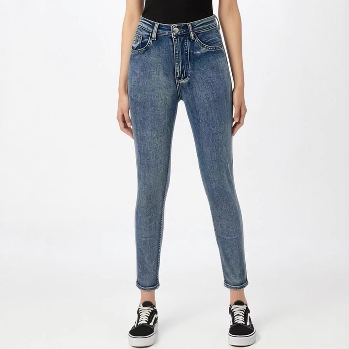 Damen Slim-Fit Jeans mit modernem Used-Effekt und hoher Taille Echo Archiv