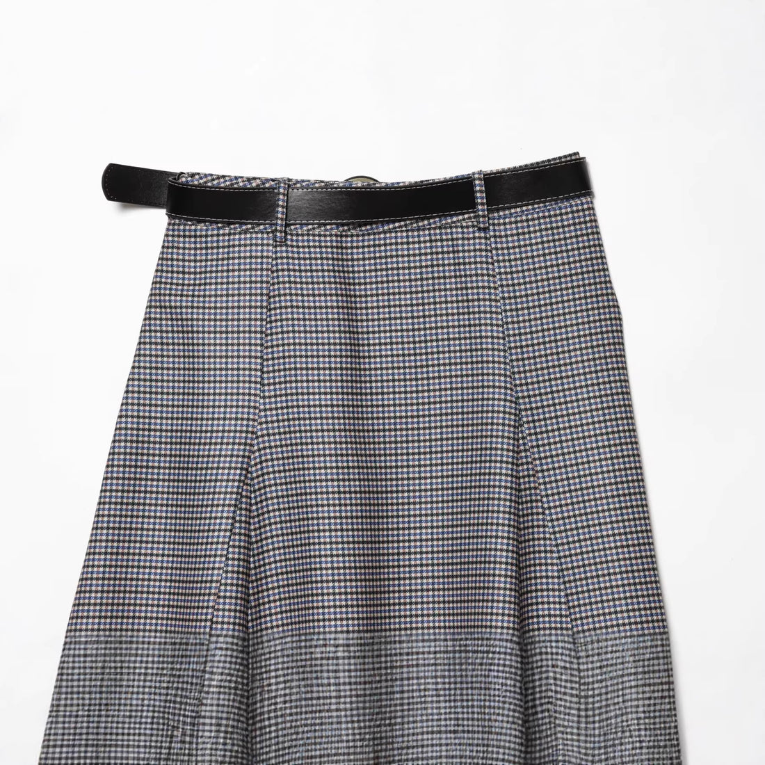 Damen A-Linien Midirock mit hoher Taille und Gürtel Echoarchiv