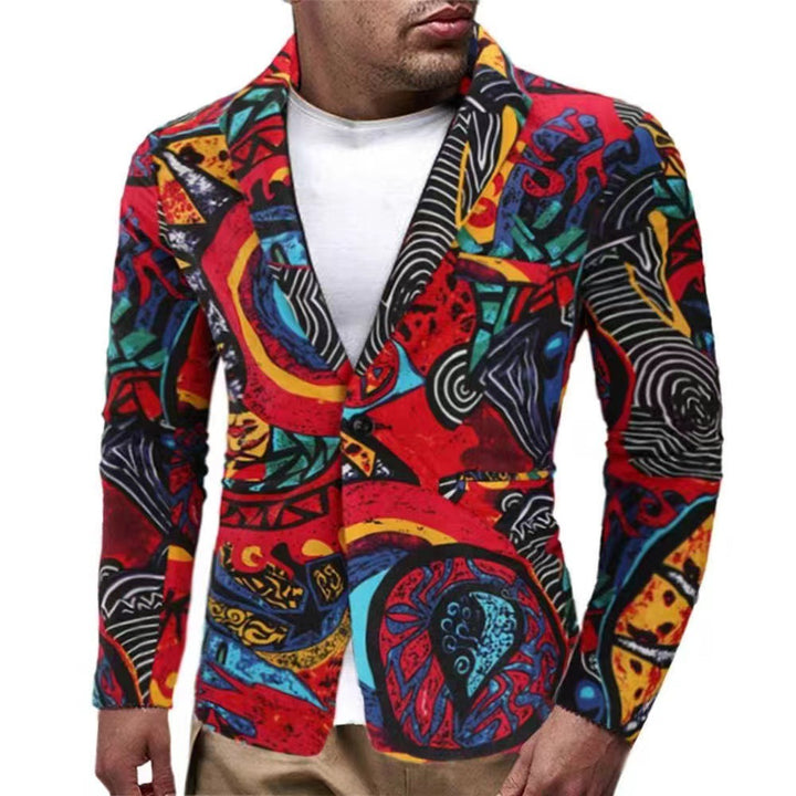 Herren modische Blazer mit buntem grafischem Design Echoarchiv