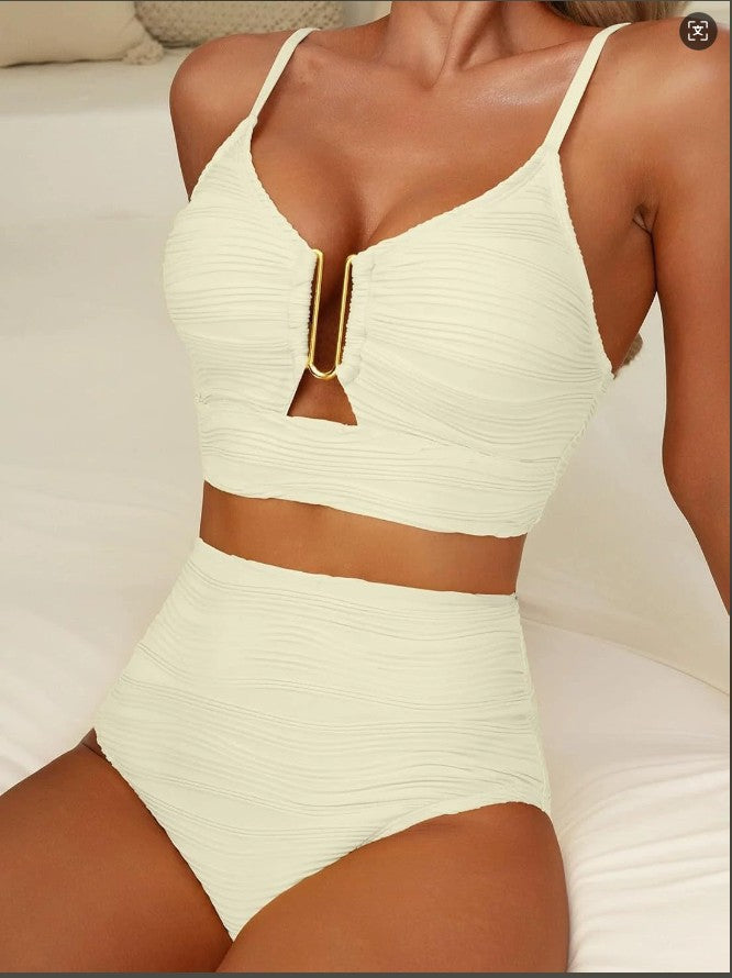Damen Hochtailliertes Bikini-Set mit modischem Cut-Out Echo Archiv