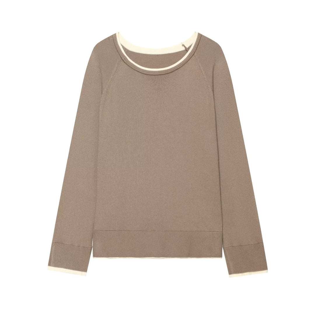 Damen Feiner Raglan-Pullover mit Rundhals und Lagenoptik Echo Archiv