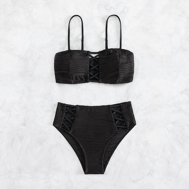 Damen Hochgeschnittener Wickelbikini mit Raffung Echo Archiv