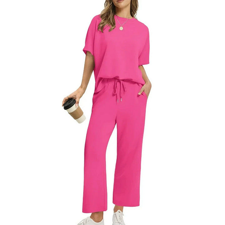 Damen Bequemes Freizeitanzug-Set mit lockerem Schnitt und stilvollen Taschen Echoarchiv