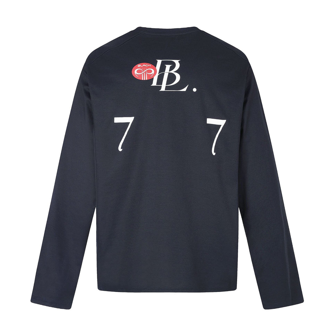 Unisex Rundhals-Sweatshirt mit großflächigem Typo-Print und gesticktem Emblem Echoarchiv