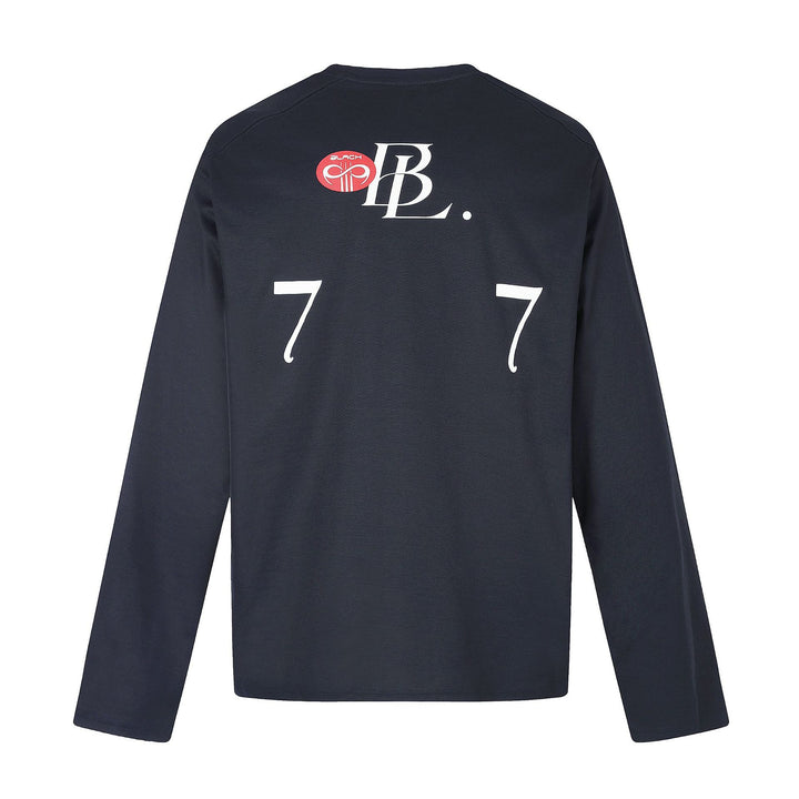 Unisex Rundhals-Sweatshirt mit großflächigem Typo-Print und gesticktem Emblem Echoarchiv
