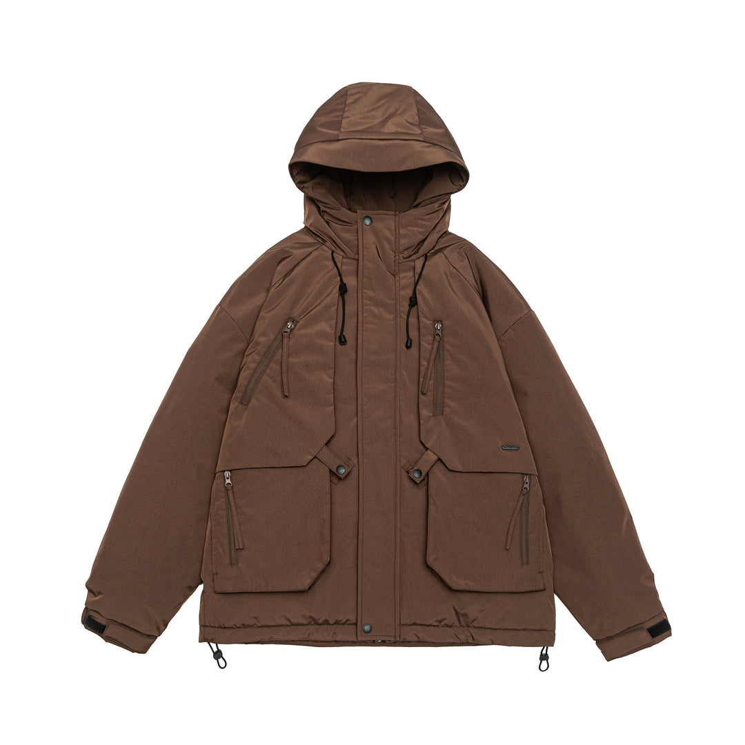 Herren Technischer Winterparka mit Kapuze und Multifunktionstaschen Echoarchiv
