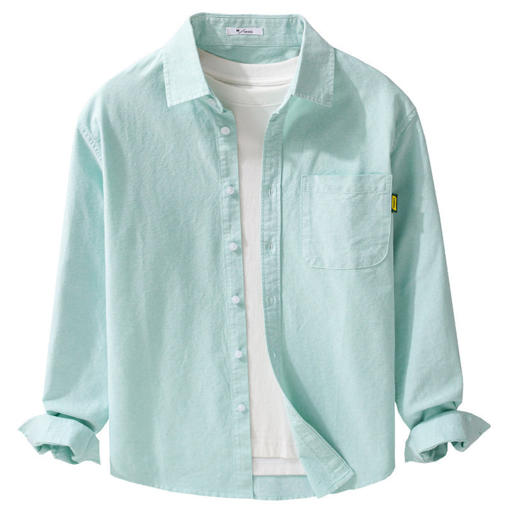 Damen Leichtes Baumwoll-Overshirt mit Kentkragen, aufgesetzter Brusttasche und Relaxed-Fit Echoarchiv