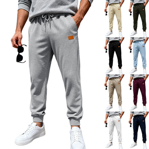 Herren Stepp-Jogginghose mit geometrischem Strukturmuster Echoarchiv