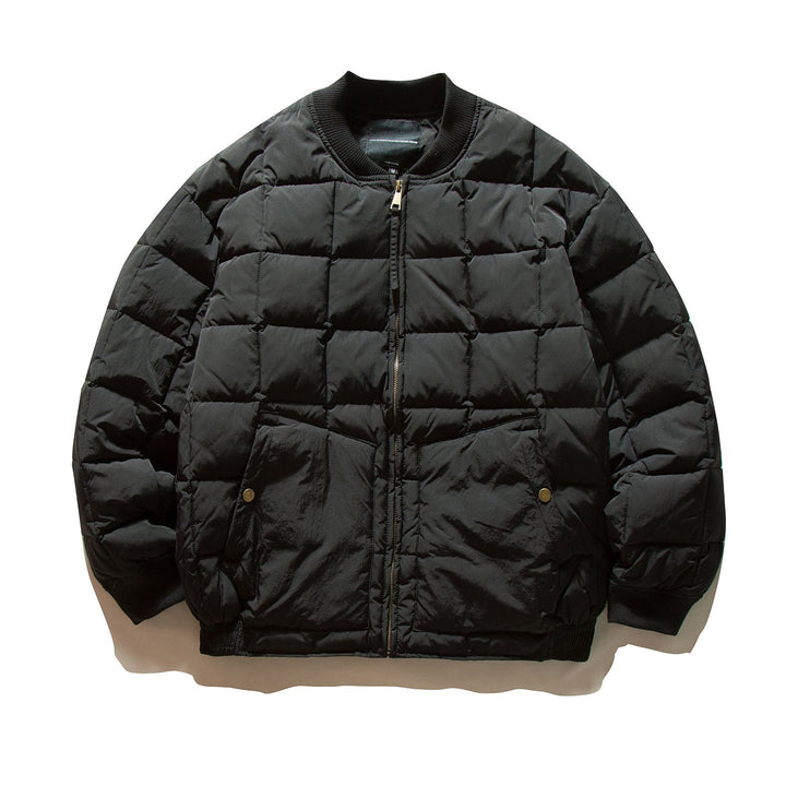 Herren Boxy-Stepp-Bomberjacke mit kubischer Wattierung und Rippenkragen Echoarchiv