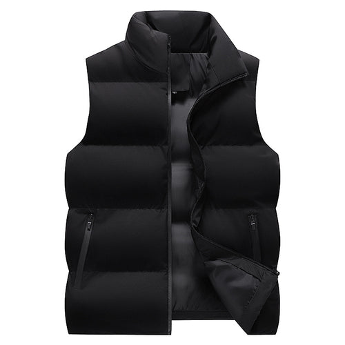 Herren Minimalistische Outdoor-Steppweste mit breiter Blocksteppung, isolierter Wattierung und verdeckten Reißverschlusstaschen Echoarchiv