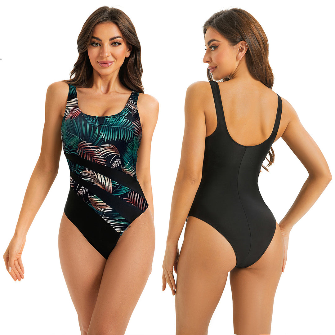 Damen Sportlicher Röhren-Badeanzug mit floralem Design Echo Archiv